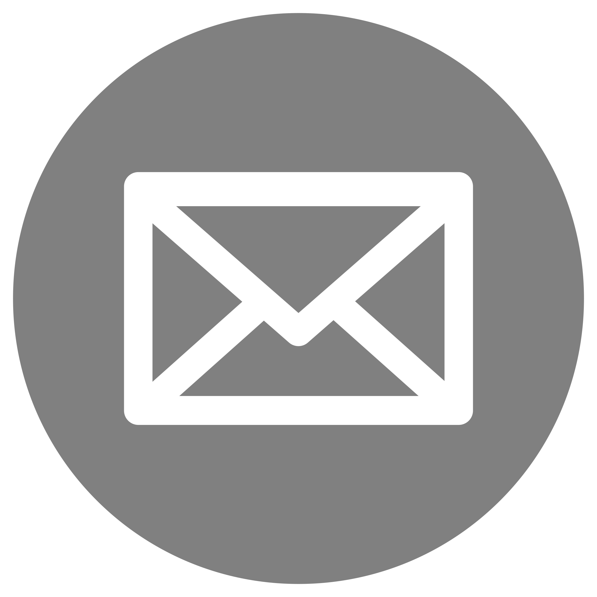 Mail Icon White on Grey